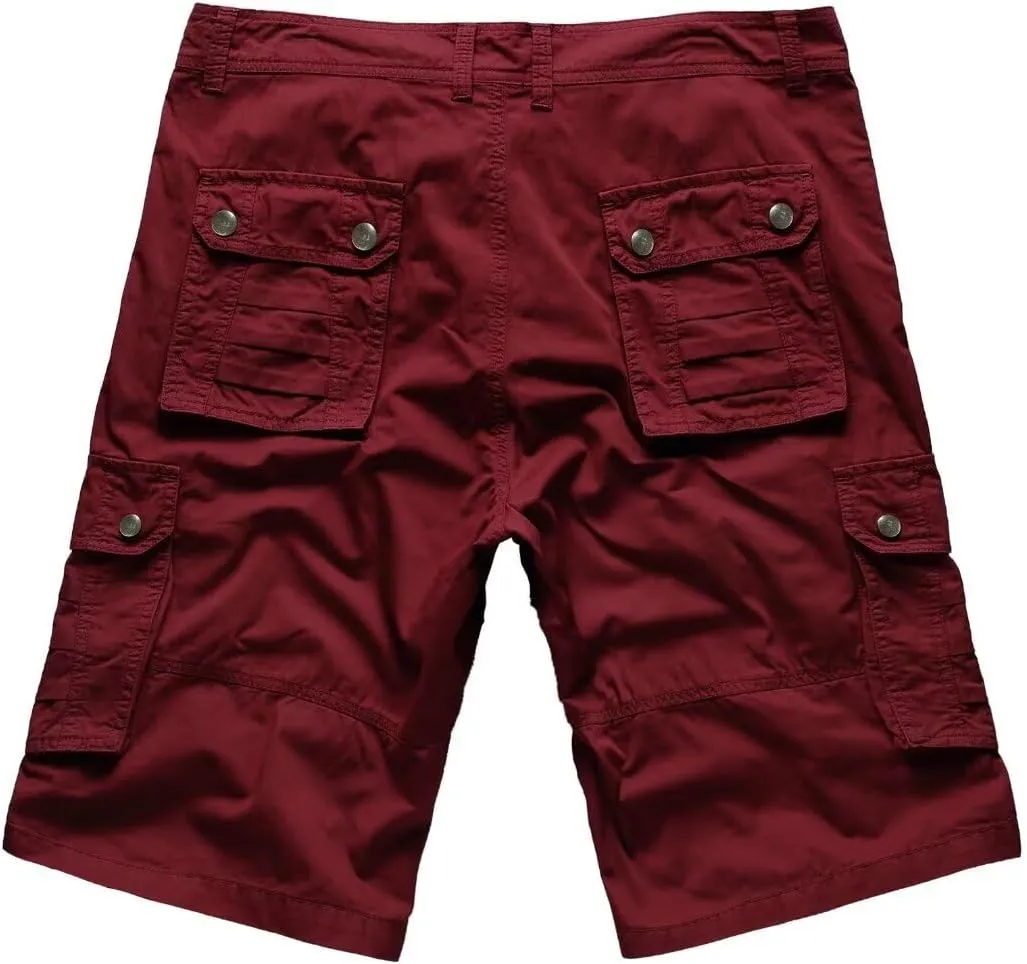 Zusmen Mens Classic Cargo Shorts, Relaxed Fit Multi Pocket Stretch Men Short